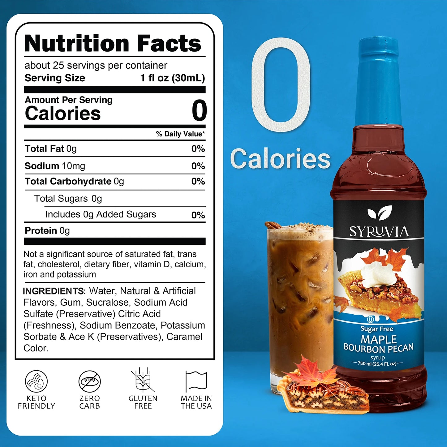 Sugar-Free Maple Bourbon Pecan Syrup Nutrition Facts