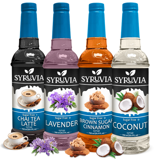 Variety Pack, Sugar-Free Chai Tea, Brown Sugar Cinnamon, Coconut, and Lavender Syrup