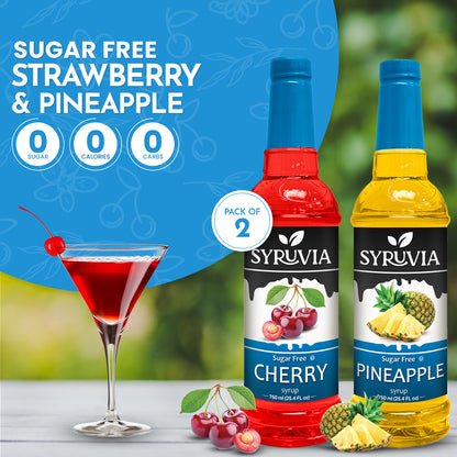 Variety Pack, Sugar Free Cherry, and Pineapple Syrup