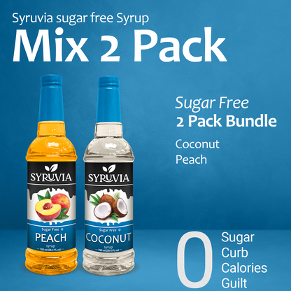 Variety Pack, Sugar Free Coconut, and Peach Fruity Syrup