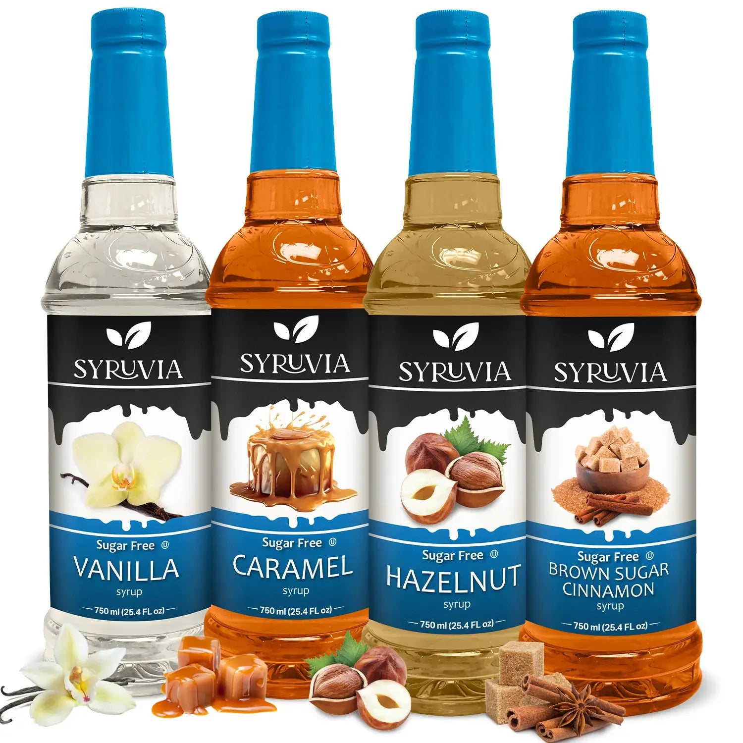 Variety Pack, Sugar Free Vanilla, Caramel, Hazelnut, and Brown Sugar Cinnamon Syrup