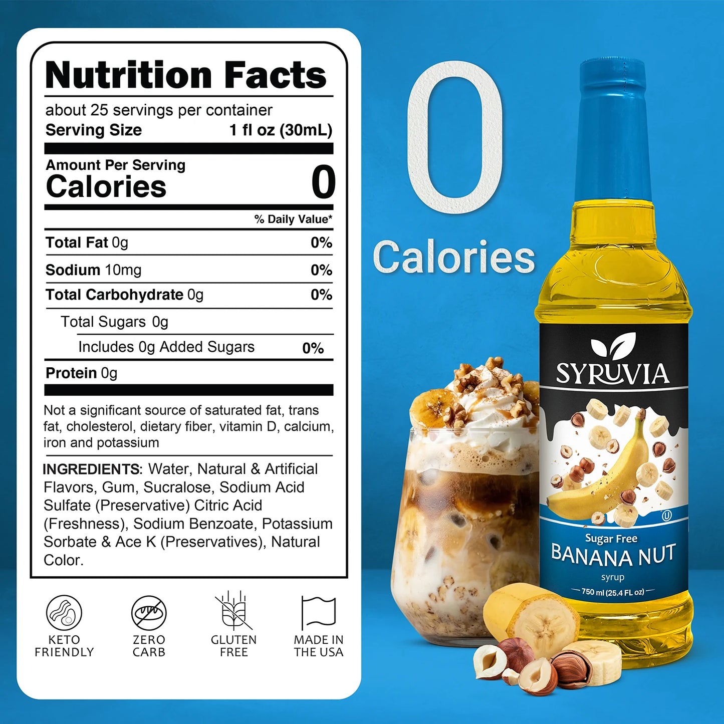 Sugar Free Banana Nut Syrup Nutrition Facts