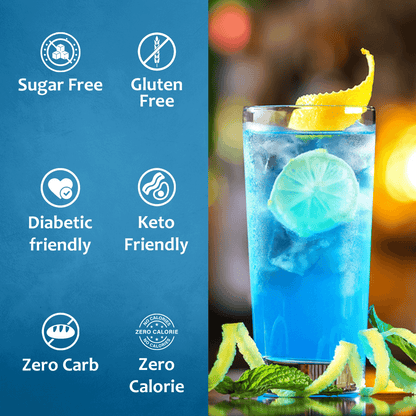 Syruvia Sugar Free Blue Curacao Syrup Sugar Free Gluten Free Diabetic Friendly Keto Friendly Zero Carb Zero Calorie