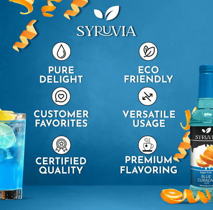 Syruvia Sugar Free Blue Curacao Syrup With Pure Delight Eco Friendly Certified Quality And Premium Flavoring