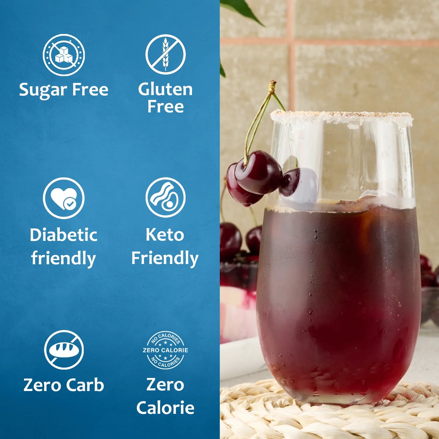 Syruvia Sugar Free Cherry Syrup Sugar Free Gluten Free Diabetic Friendly Keto Friendly Zero Carb Zero Calorie