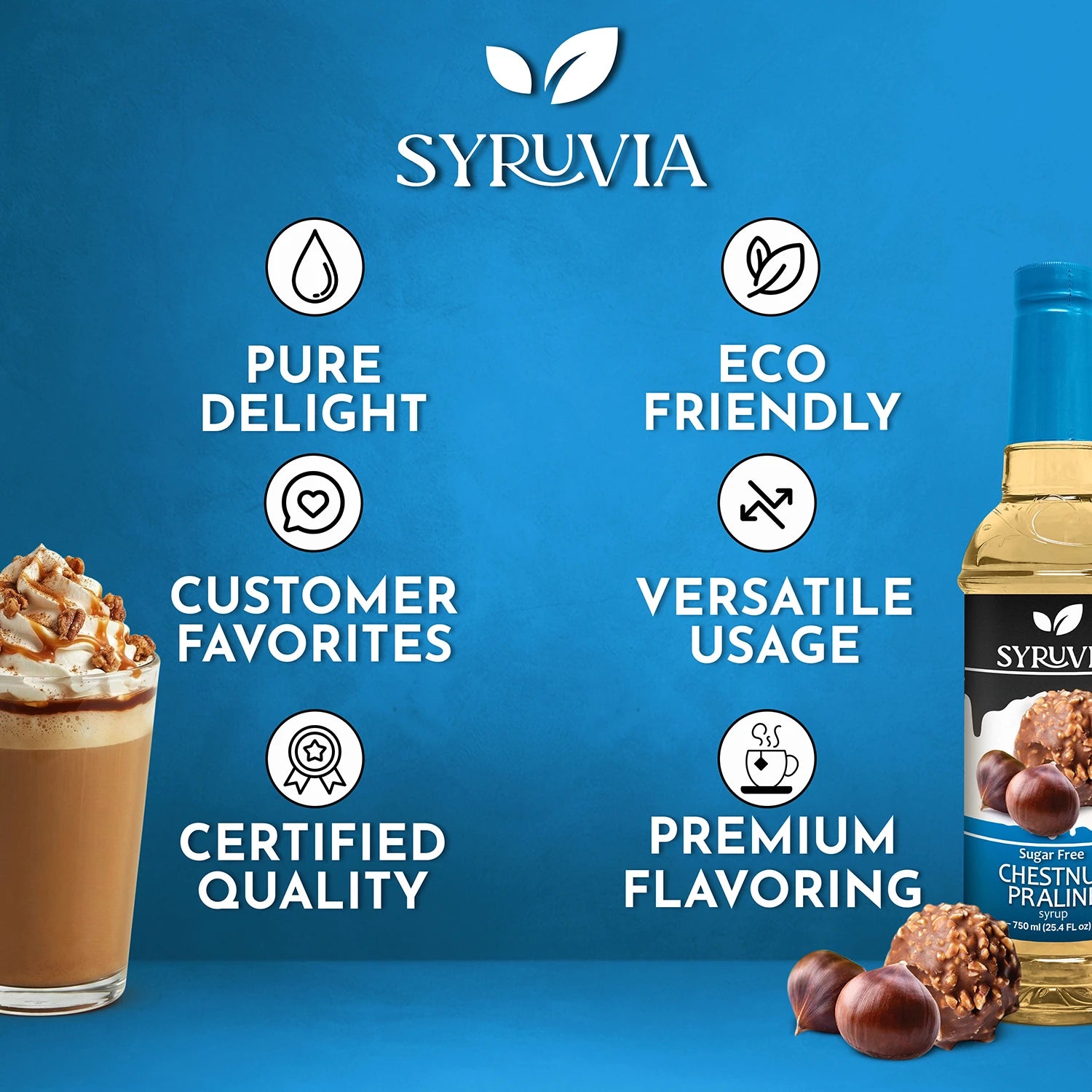Sugar Free Chestnut Praline Syrup Premium Flavoring