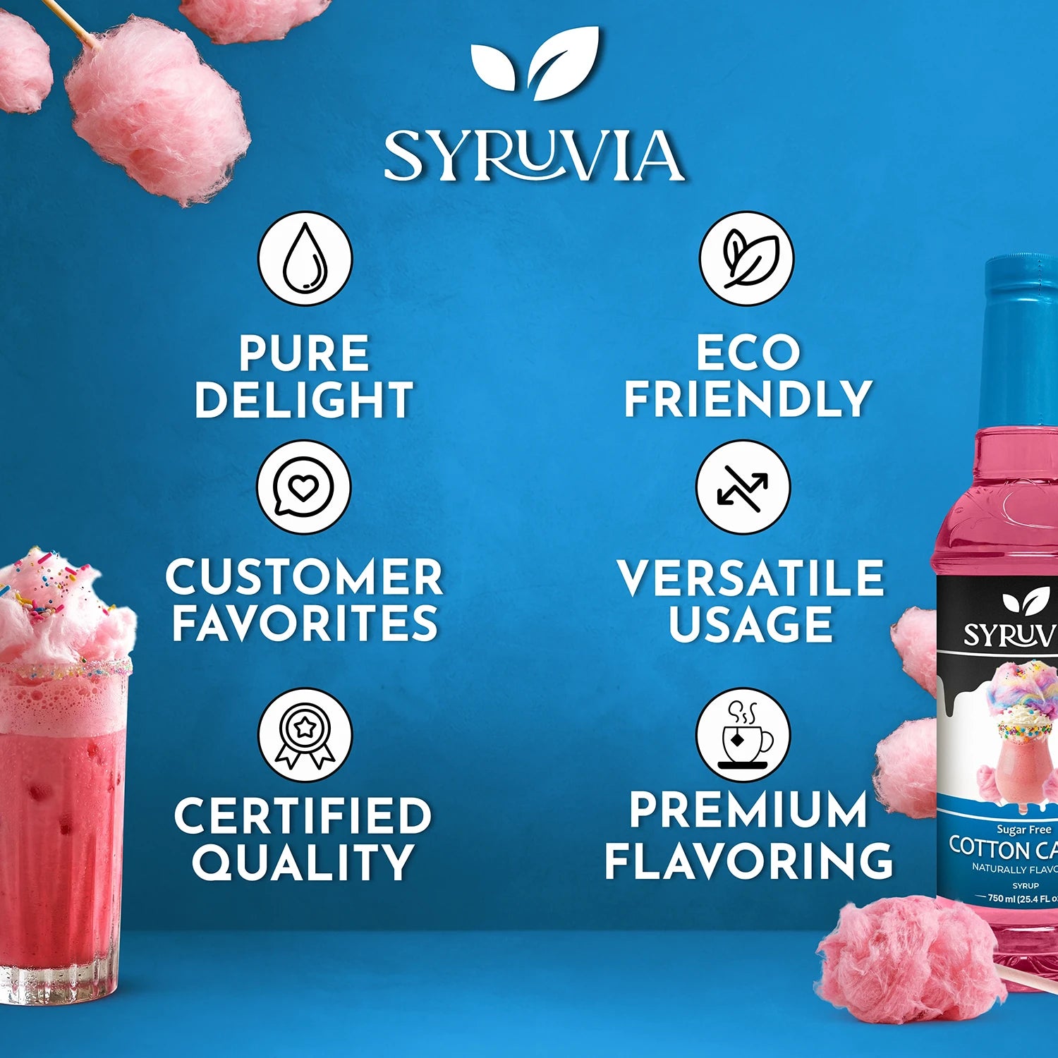 Sugar Free Cotton Candy Syrup Premium Flavoring