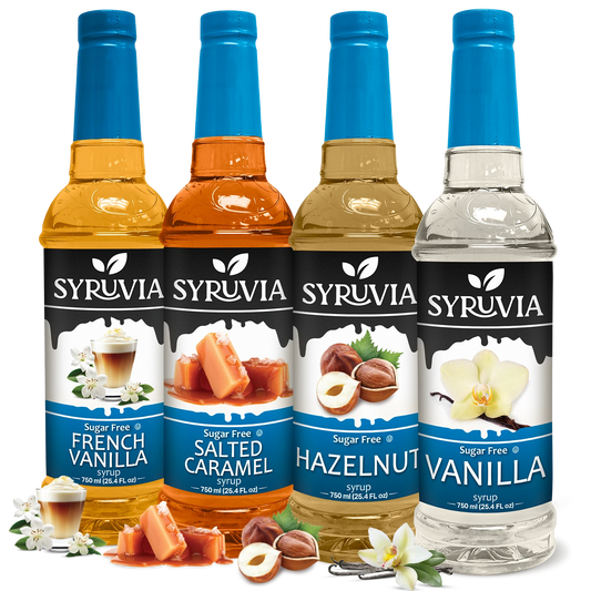 Sugar Free French Vanilla Salted Caramel Hazelnut Vanilla Syrup