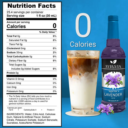 Sugar Free Lavender Coffee Syrup Nutrition Facts Zero Sugar Zero Calories