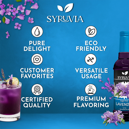Syruvia Sugar Free Lavender Syrup With Pure Delight Certified Quality And Premium Flavoring For Coffee And Drinks