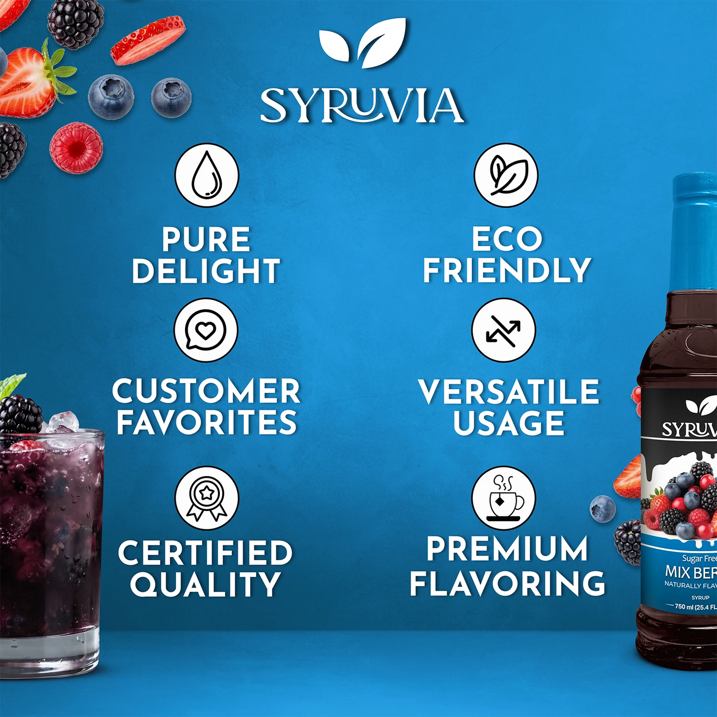 Sugar Free Mix Berry Syrup Premium Flavoring
