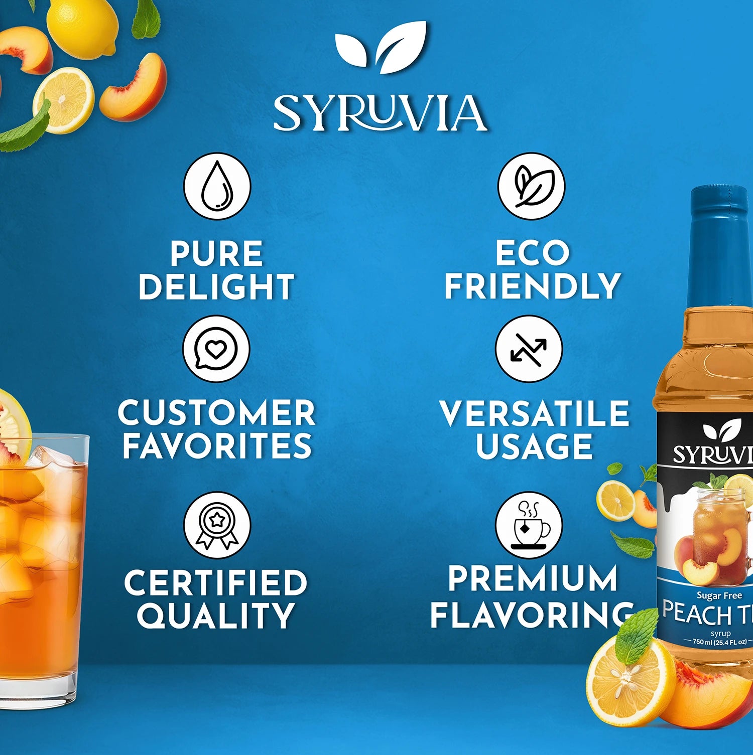 Sugar Free Peach Tea Syrup Premium Flavoring
