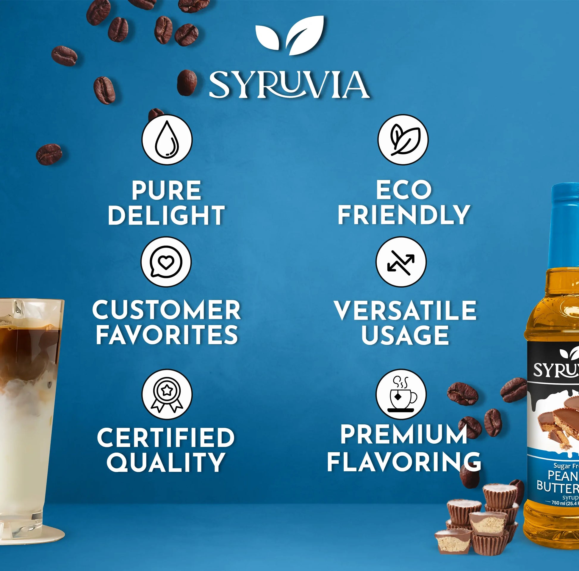 Syruvia Sugar Free Peanut Butter Cup Syrup With Pure Delight Eco Friendly Certified Quality And Premium Flavor