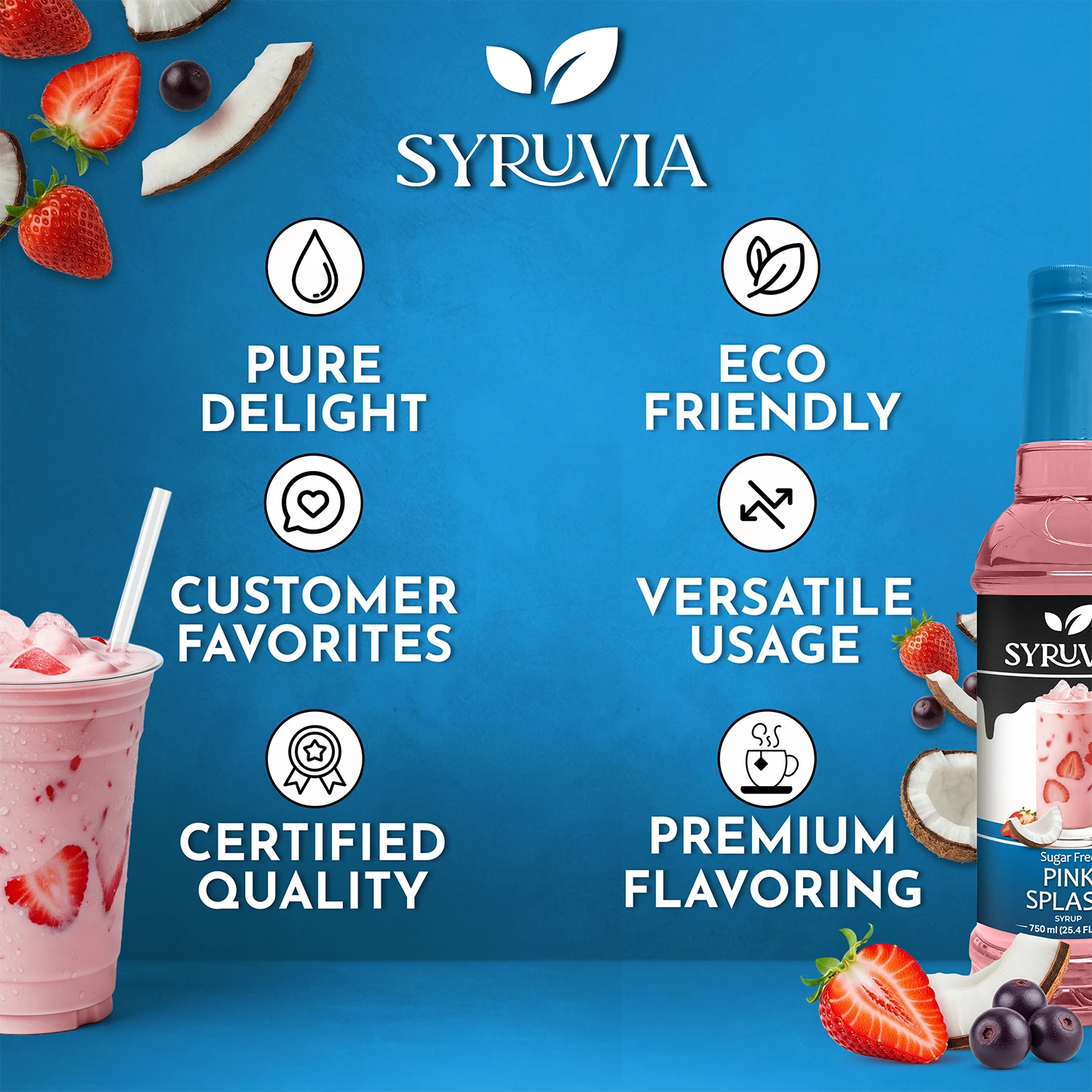 Sugar Free Pink Splash Syrup Premium Flavoring