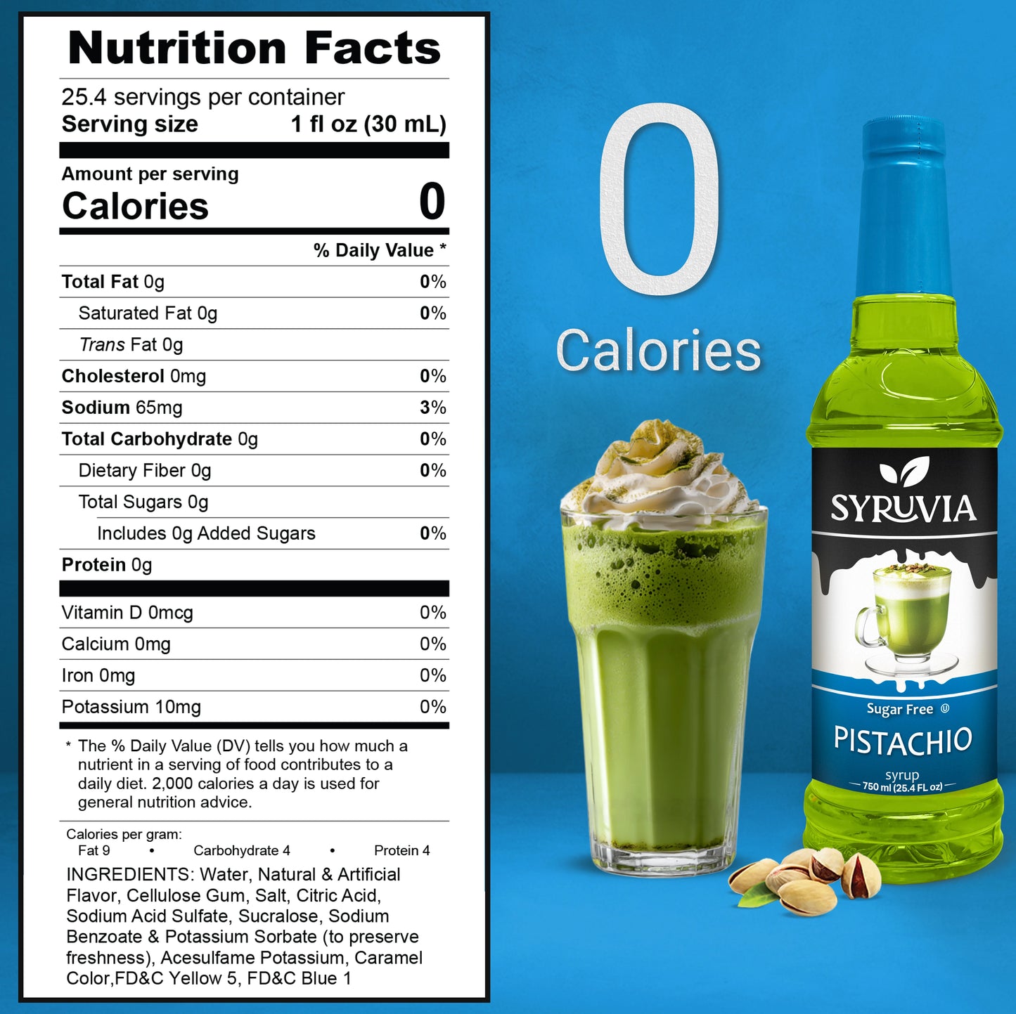 Sugar Free Pistachio Syrup Nutrition Facts