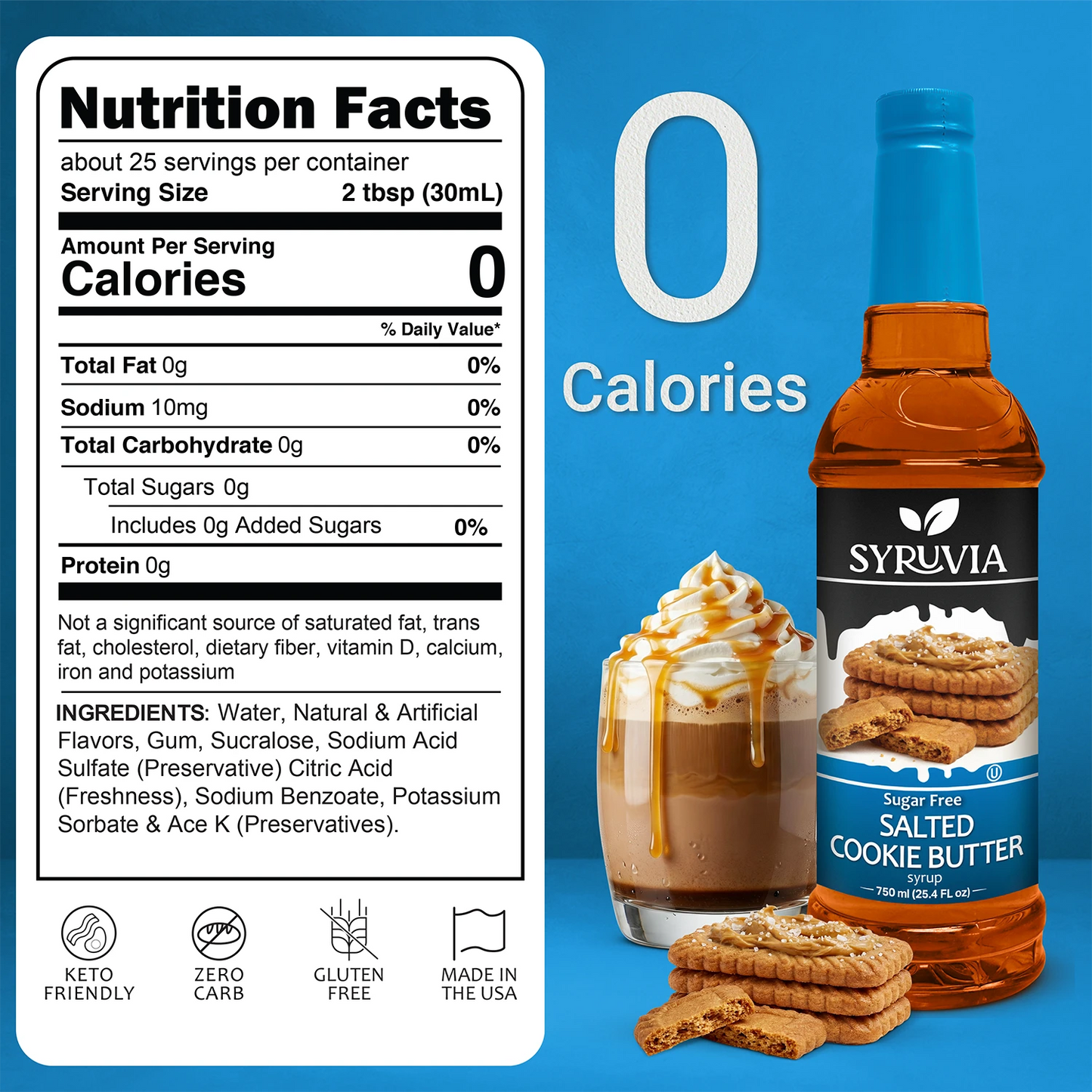 Sugar Free Salted Cookie Butter Syrup Nutrition Facts