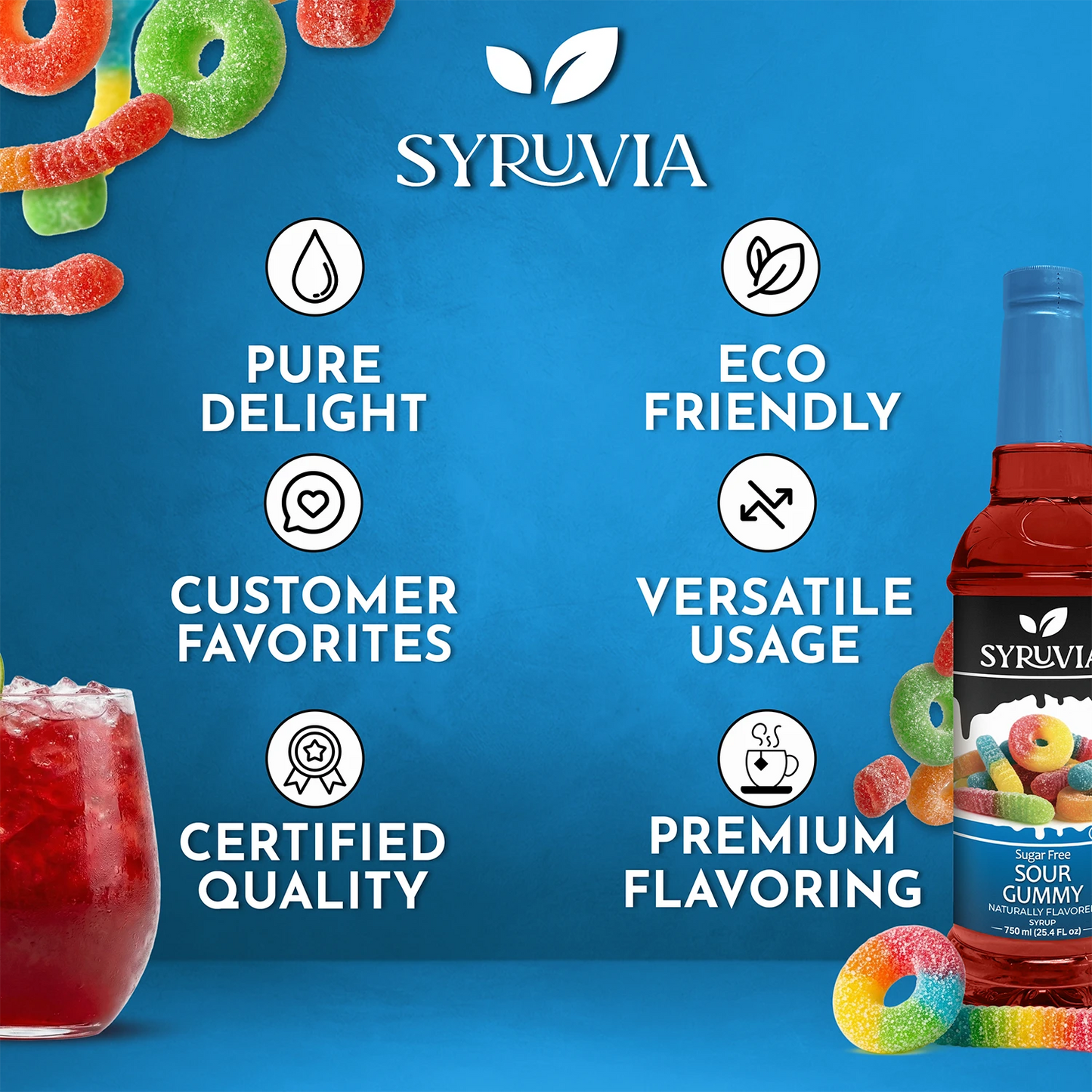 Sugar Free Sour Gummy Syrup Premium Flavoring