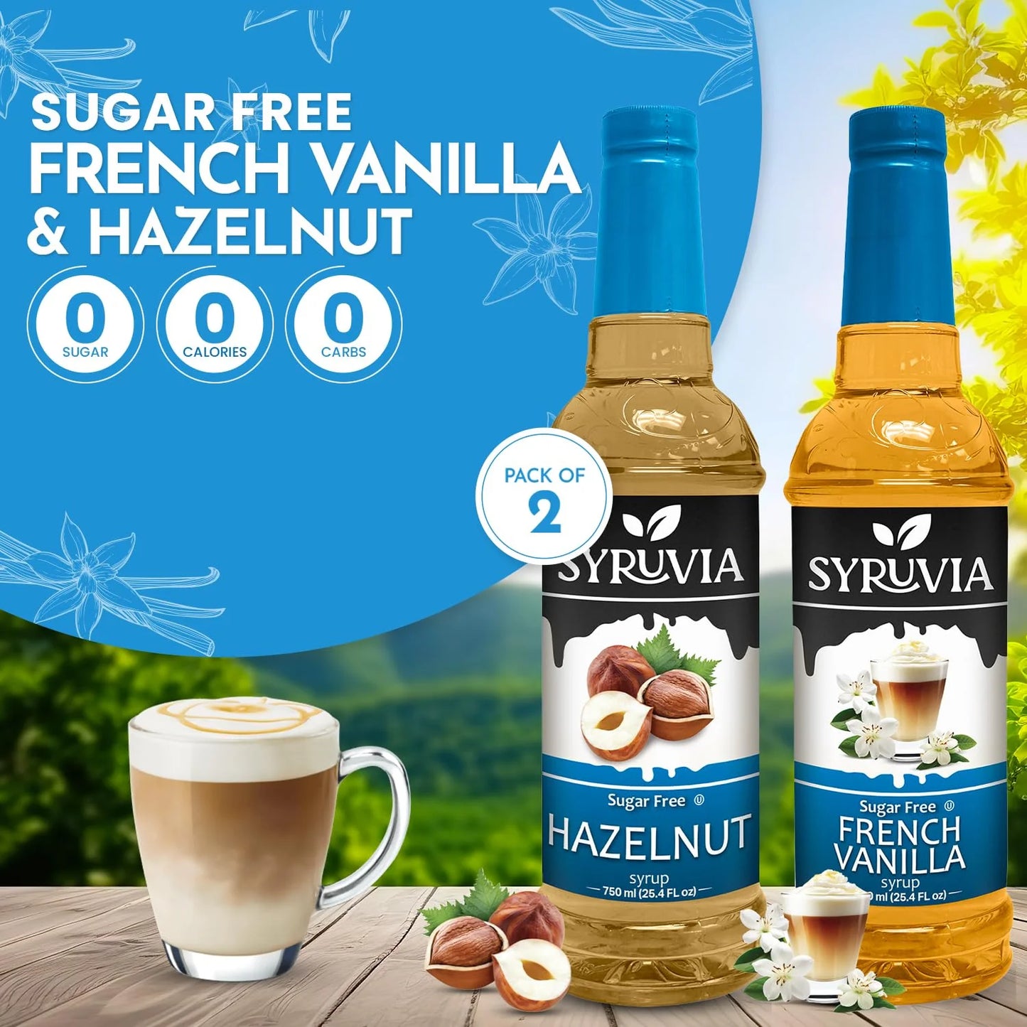 Sugar Free hazelnut French Vanilla Coffee Syrup