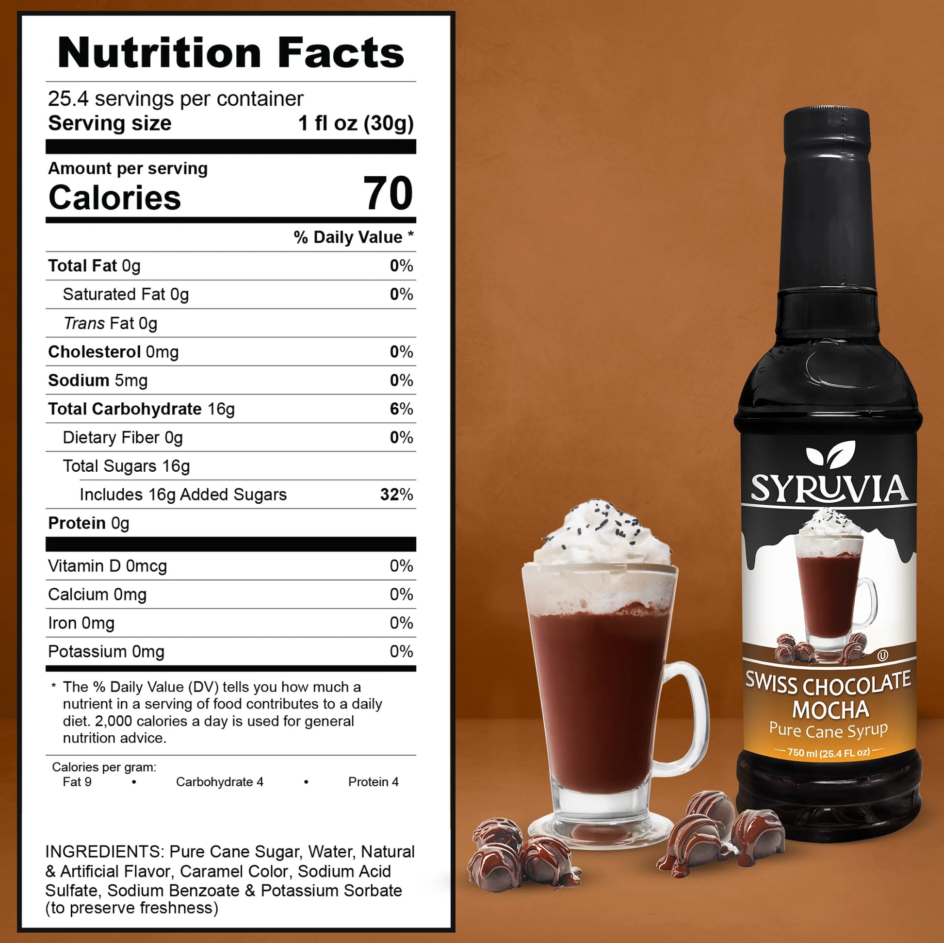 Swiss Chocolate Mocha Syrup Nutrition Facts