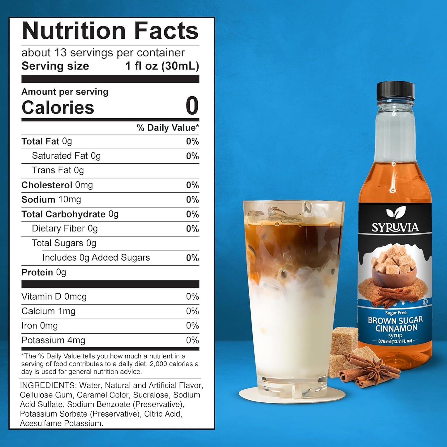 Syrruvia brown sugar cinnamon syrup nutrition facts 