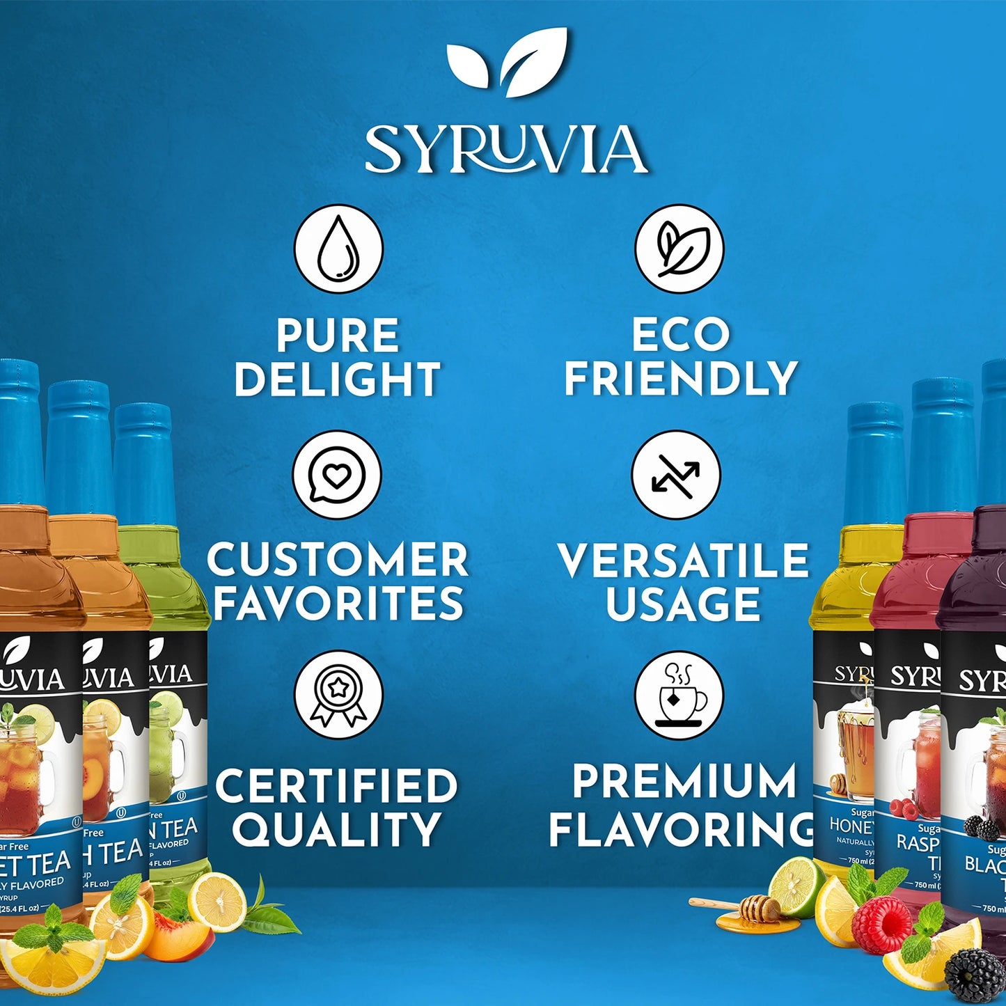 Syruvia Green Tea, Peach Tea, Sweet Tea, Blackberry Tea, Raspberry Tea, Honey Tea Premium Flavoring