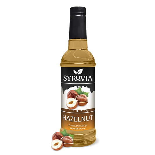 Syruvia Hazelnut Coffee Syrup 750ml Bottle Premium Flavor
