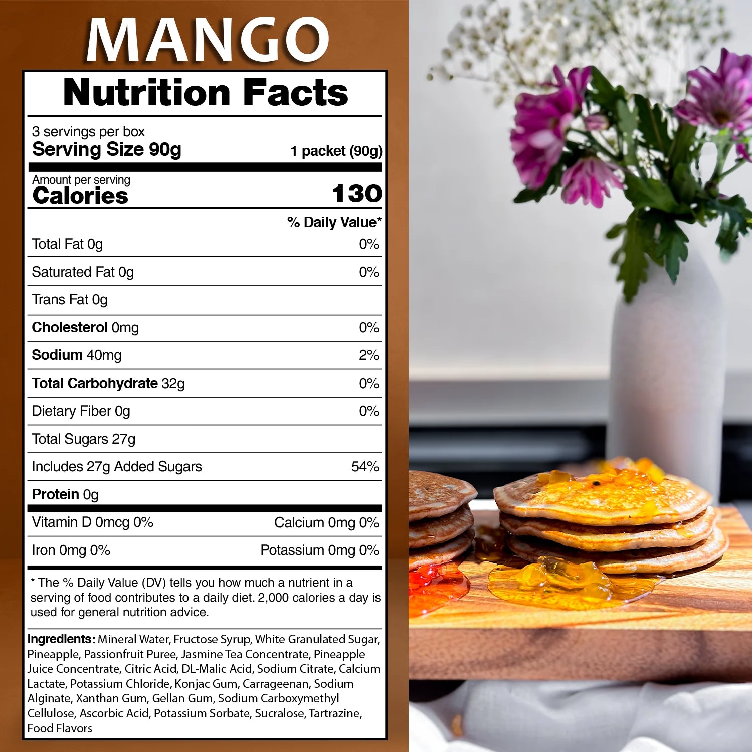 Syruvia Mango jelly drink nutrition facts 