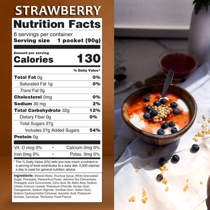 Syruvia Strawberry fruit drink mix nutrition facts 