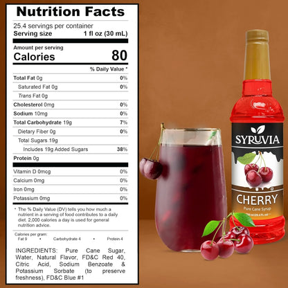 Syruvia cherry coffee syrup nutrition facts 