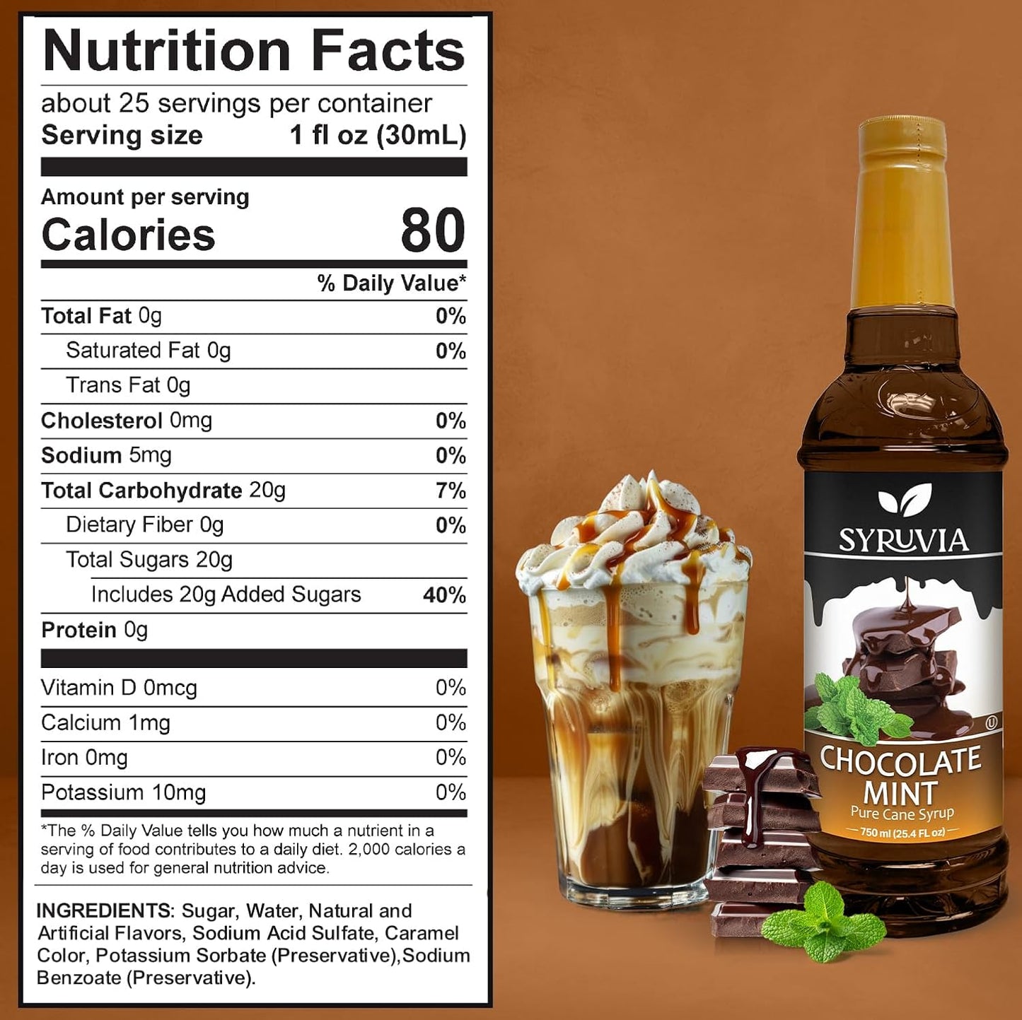 Syruvia chocolate mint syrup nutrition facts 