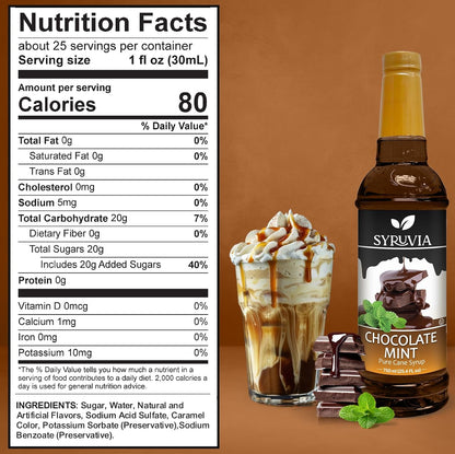 Syruvia chocolate mint syrup nutrition facts 