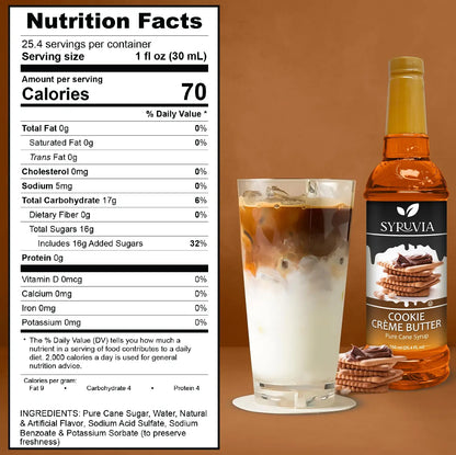 Syruvia cookie butter syrup Nutrition facts