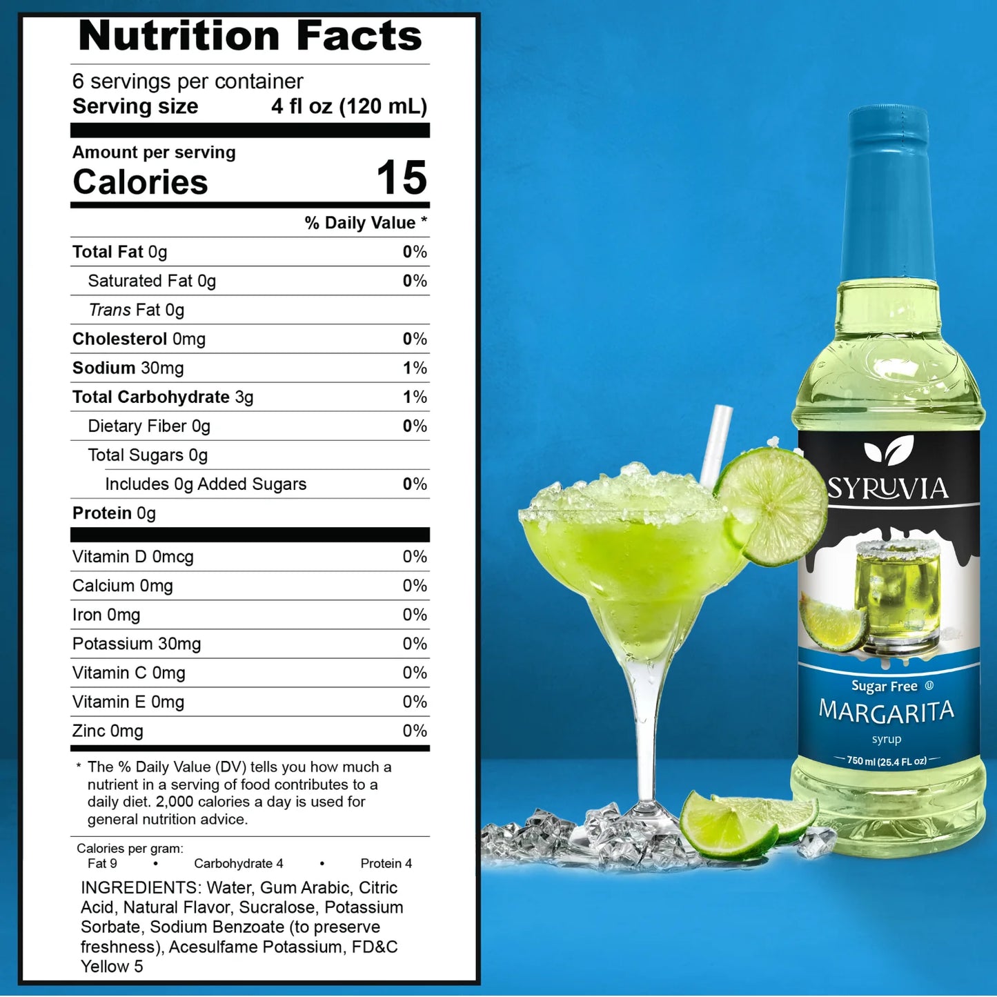 Syruvia margarita mixer nutrition facts 