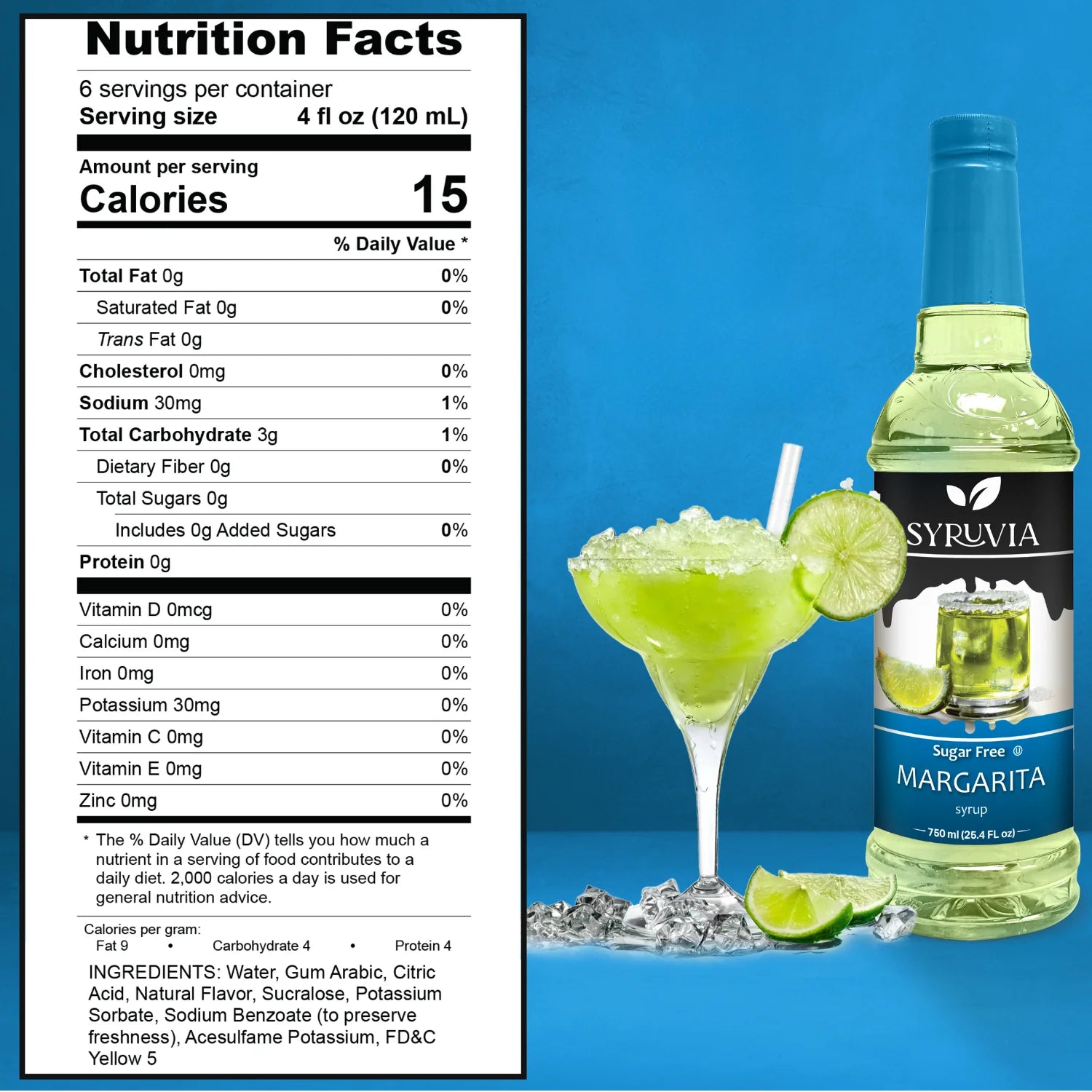 Syruvia margarita mixer nutrition facts 