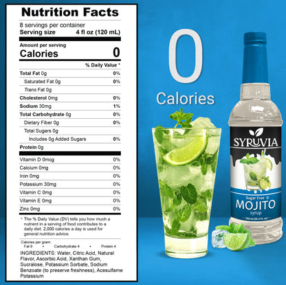 Syruvia mojito syrup sugar free nutrition facts 