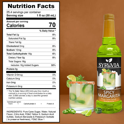 Syruvia spicy margarita coffee syrup nutrition facts 