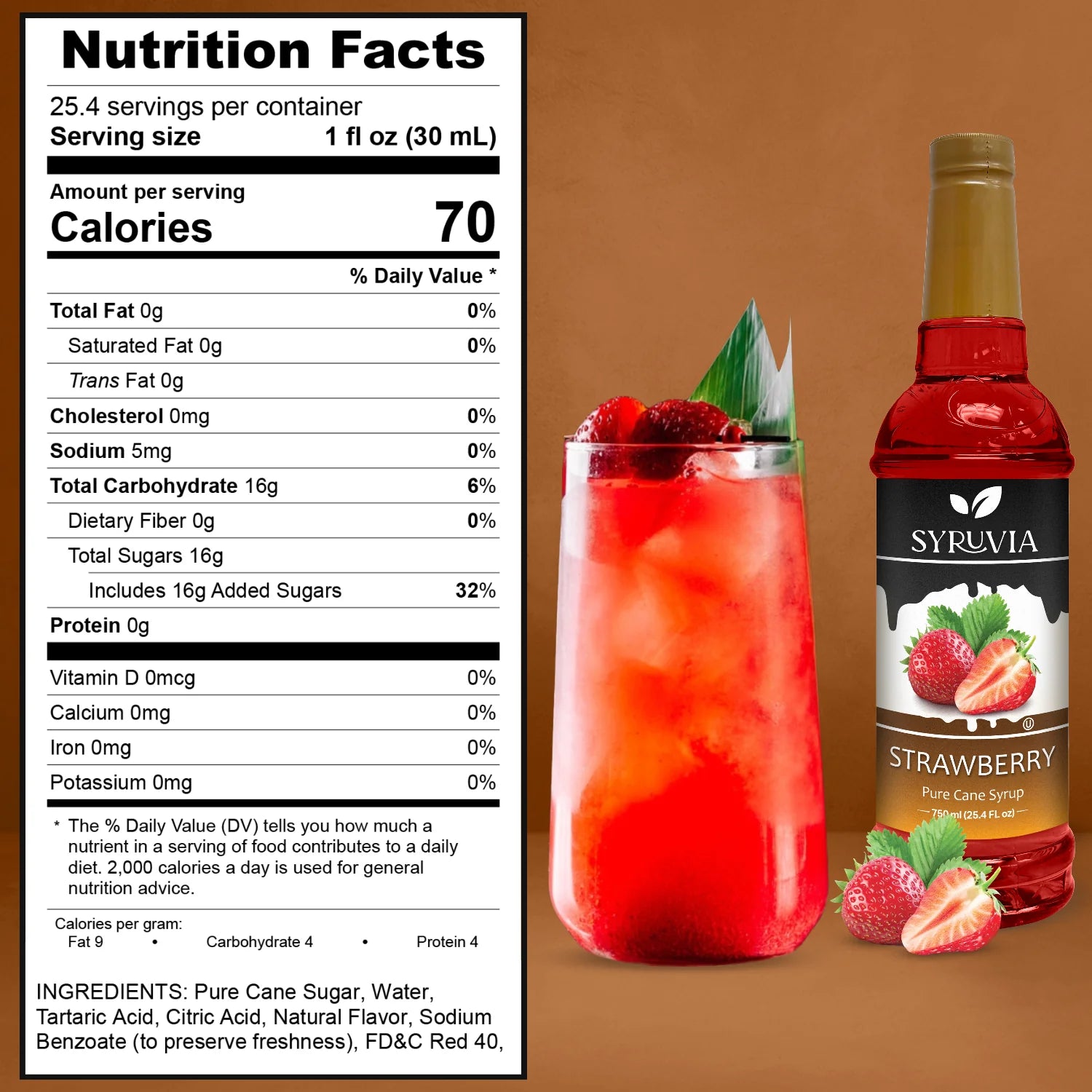 Syruvia strawberry syrup nutrition facts 