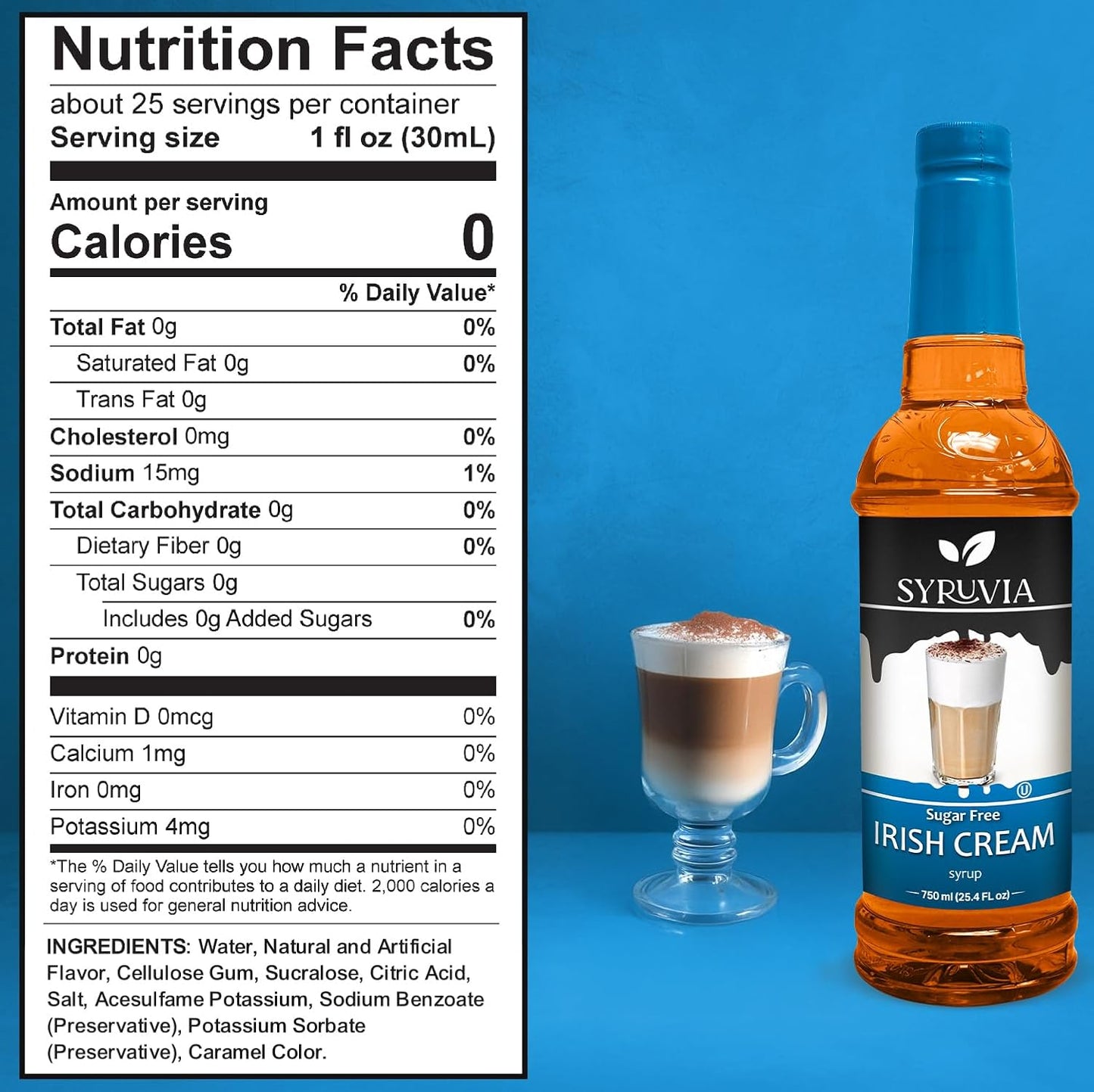 Syruvia sugar free irish cream nutrition facts