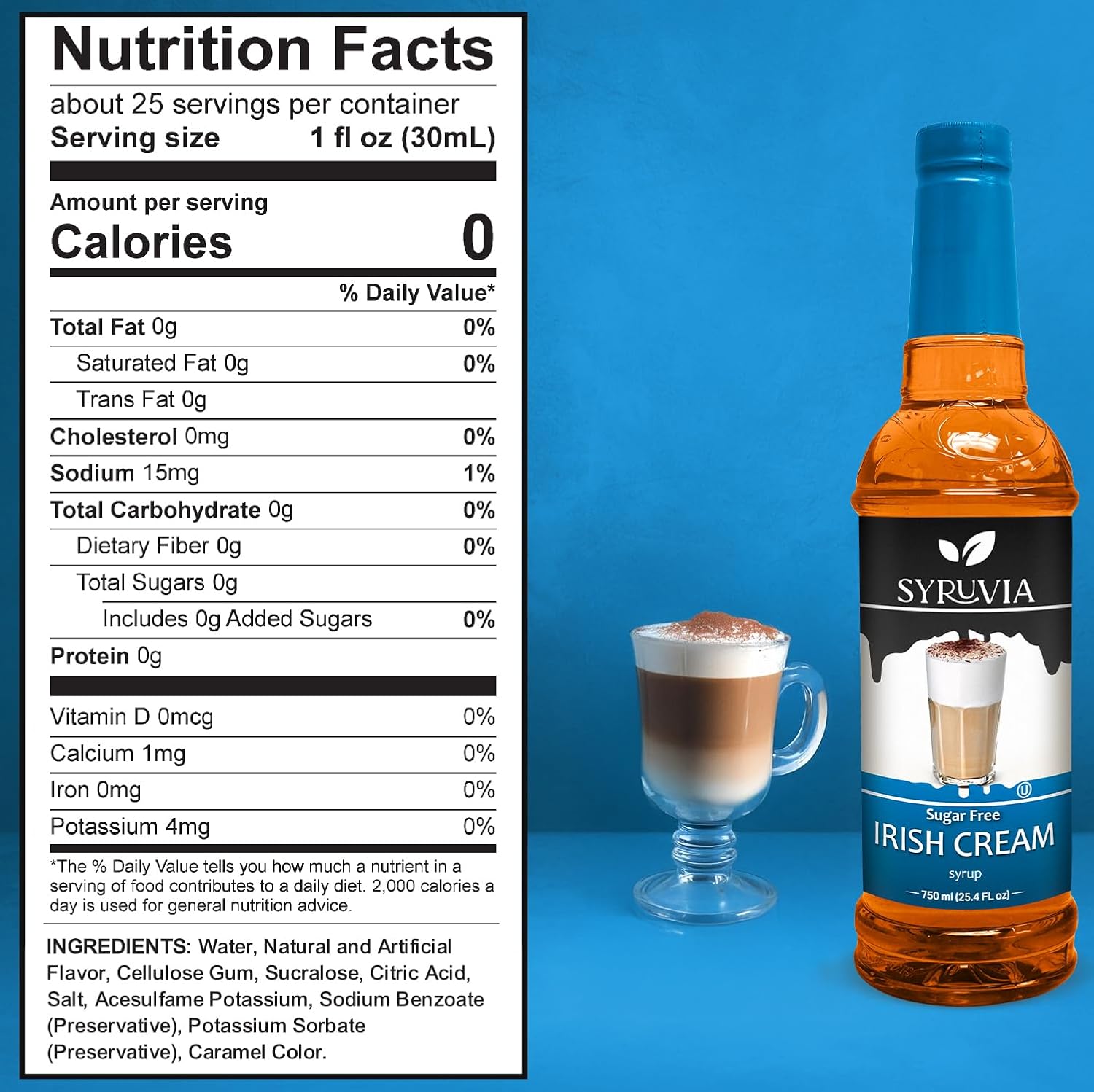 Syruvia sugar free irish cream nutrition facts