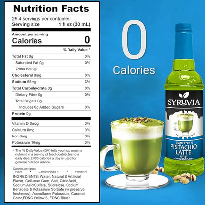 Syruvia sugar free pistachio syrup for coffee nutrition facts 