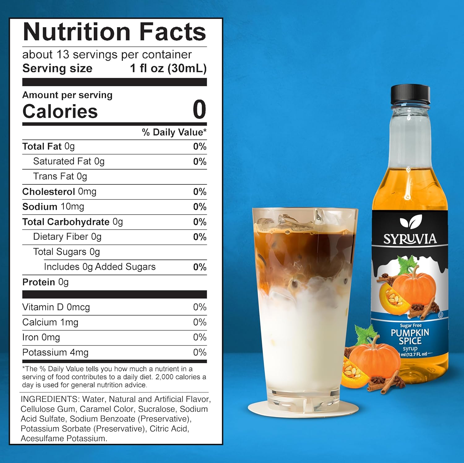 Syruvia sugar free pumpkin syrup for coffee nutrition facts 