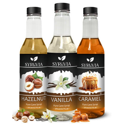 Variety Pack, Vanilla, Hazelnut, and Caramel, 375ml (12.5 fl oz) Syrup