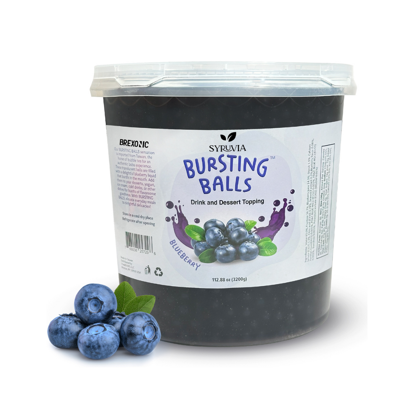 7 LB Blueberry Flavored Boba Balls for a Bursting and Popping Boba Experience