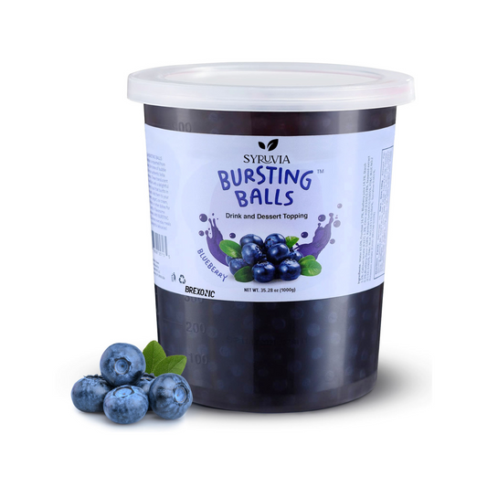 2 LB Blueberry Flavored Boba Balls for a Bursting and Popping Boba Experience