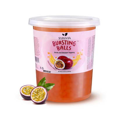 2 LB Passion Fruit Flavored Boba Balls for a Bursting and Popping Boba Experience