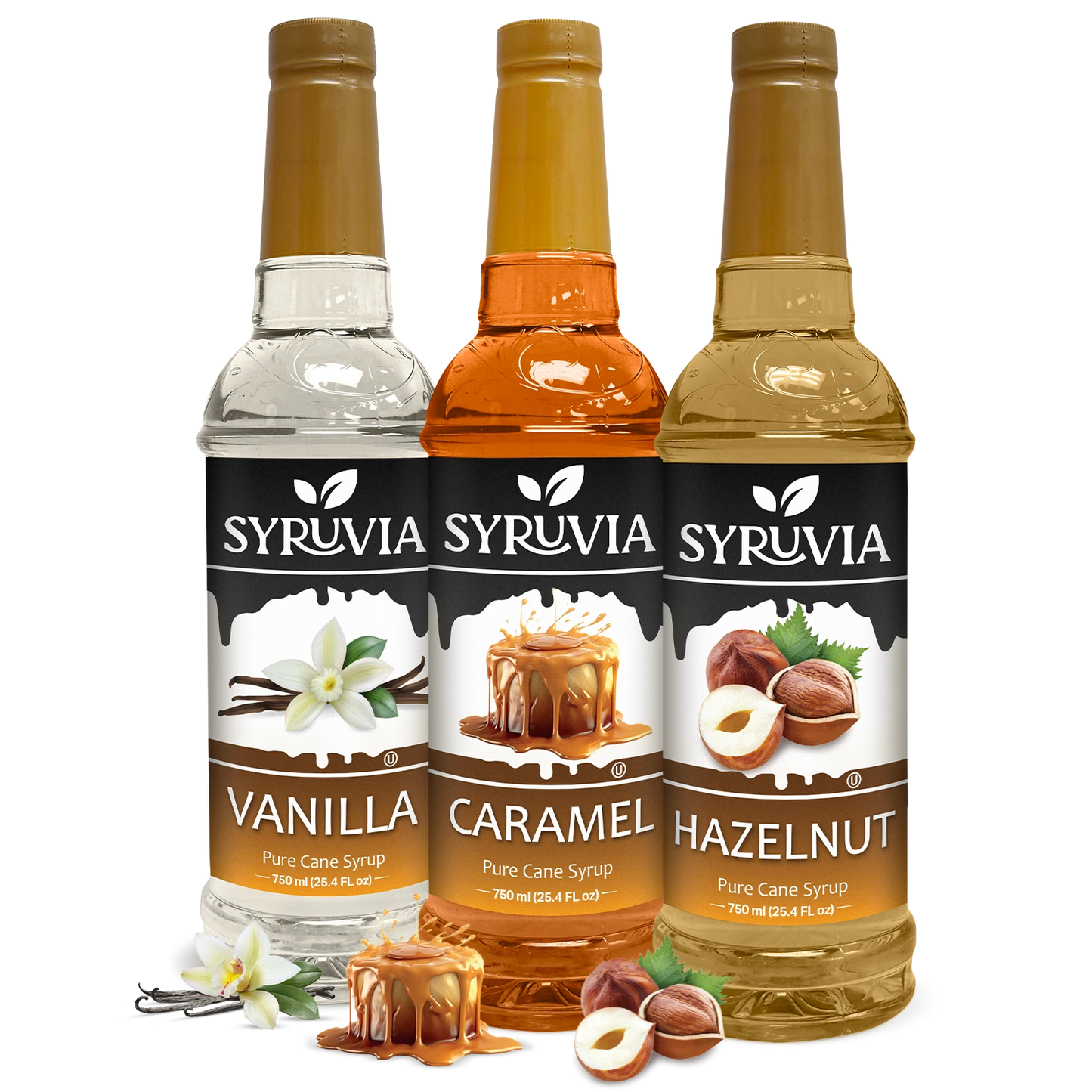 Variety Pack, Vanilla, Caramel, and Hazelnut Syrup