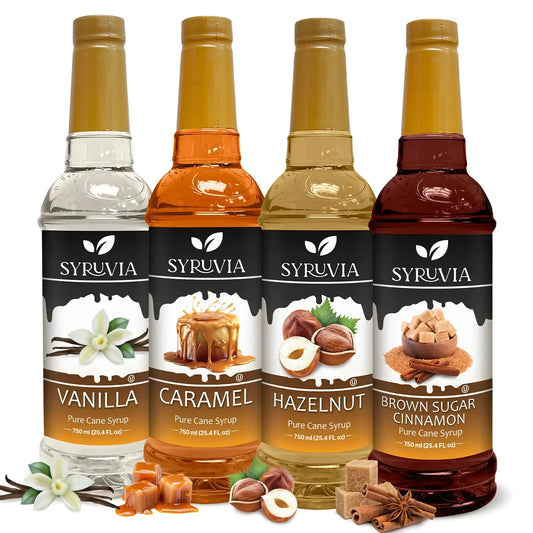 Variety Pack, Vanilla, Caramel, Hazelnut, and Brown Sugar Cinnamon Syrup