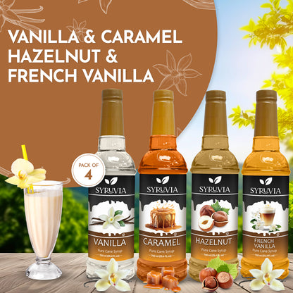 Variety Pack, Vanilla, Caramel, Hazelnut, and French Vanilla Syrup