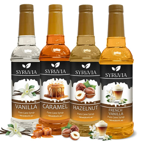 Variety Pack Vanilla, Caramel, Hazelnut, and French Vanilla Syrup