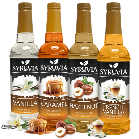 Variety Pack Vanilla, Caramel, Hazelnut, and French Vanilla Syrup